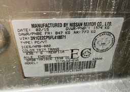 2015 NISSAN VERSA NOTE S