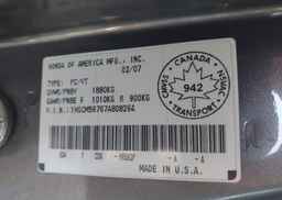 2007 HONDA ACCORD EX