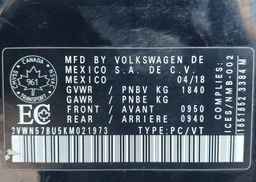 2019 VOLKSWAGEN JETTA 1.4 TSI COMFORTLINE