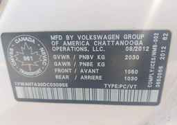 2013 VOLKSWAGEN PASSAT 2.5L TRENDLINE