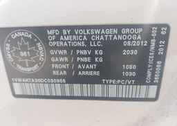 2013 VOLKSWAGEN PASSAT 2.5L TRENDLINE