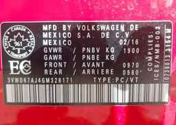 2016 VOLKSWAGEN JETTA 1.4 TSI COMFORTLINE