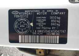 2012 HYUNDAI ACCENT GLS