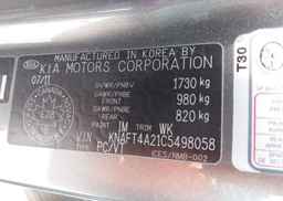 2012 KIA FORTE 2.0L LX