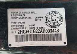 2010 HONDA CIVIC DX