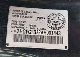 2010 HONDA CIVIC DX