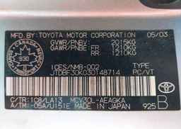 2003 TOYOTA CAMRY LE V6