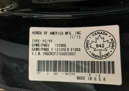 2014 HONDA ACCORD LX