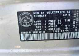 2012 VOLKSWAGEN GOLF