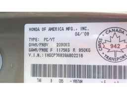 2009 HONDA ACCORD EXL