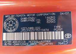 2007 TOYOTA YARIS