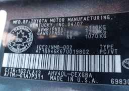 2007 TOYOTA CAMRY HYBRID