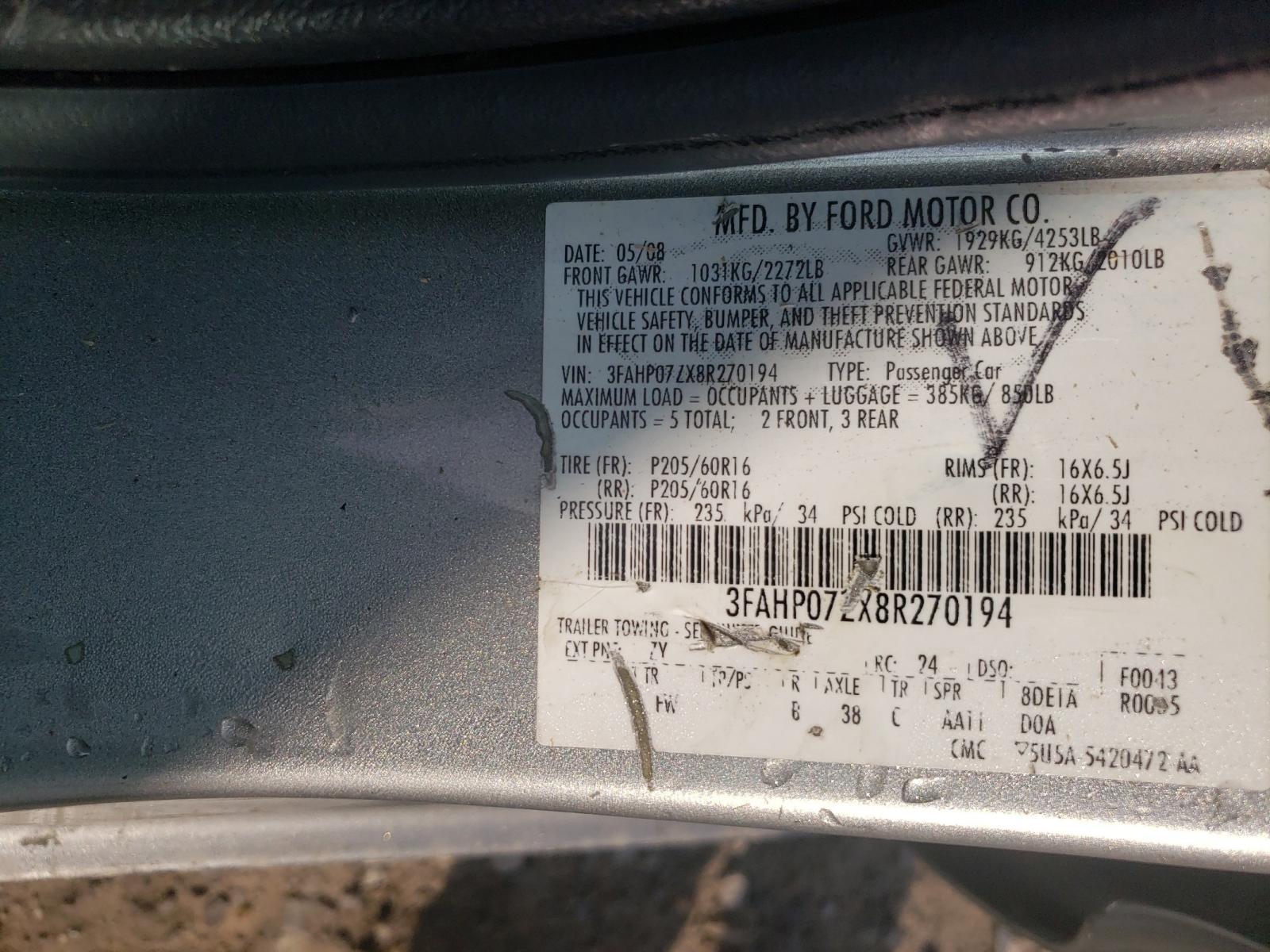 2008 FORD FUSION