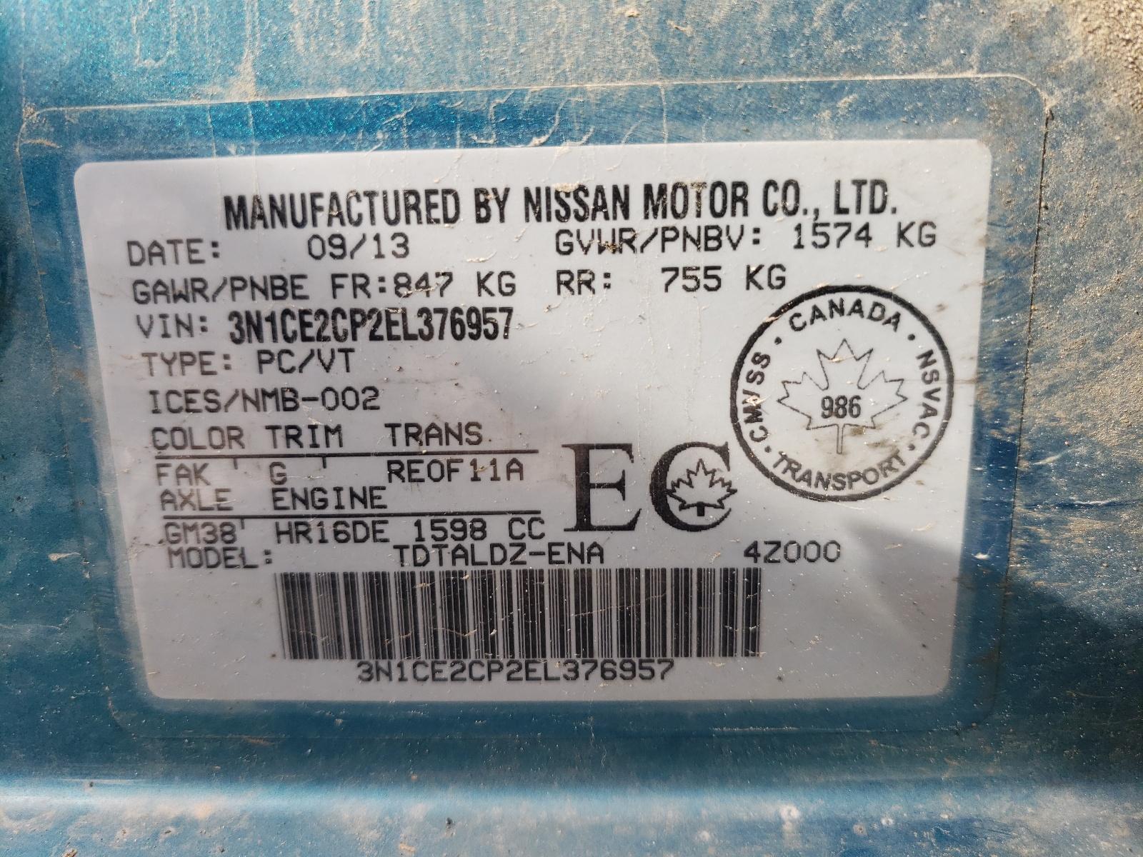 2014 NISSAN VERSA