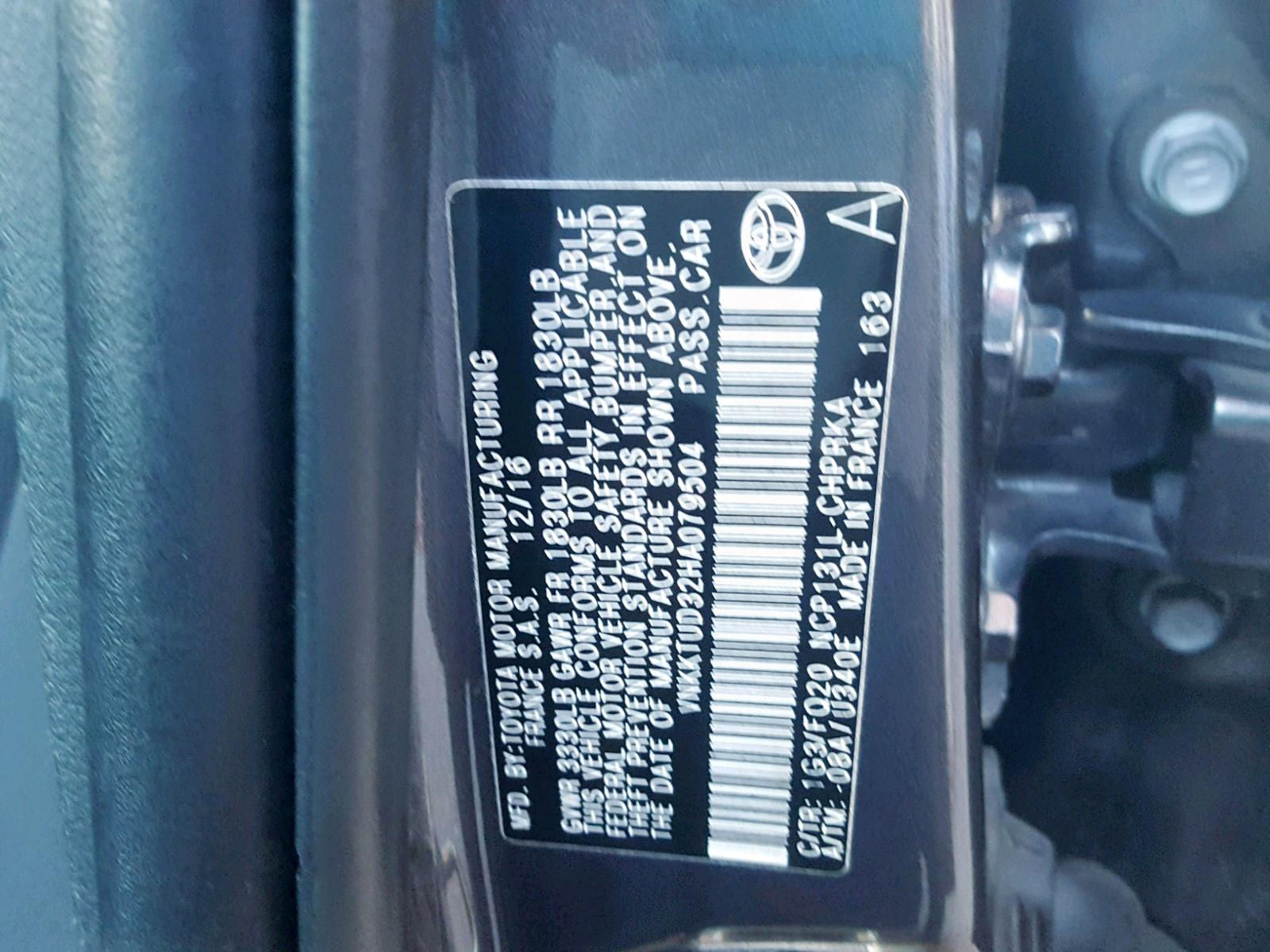 2017 TOYOTA YARIS