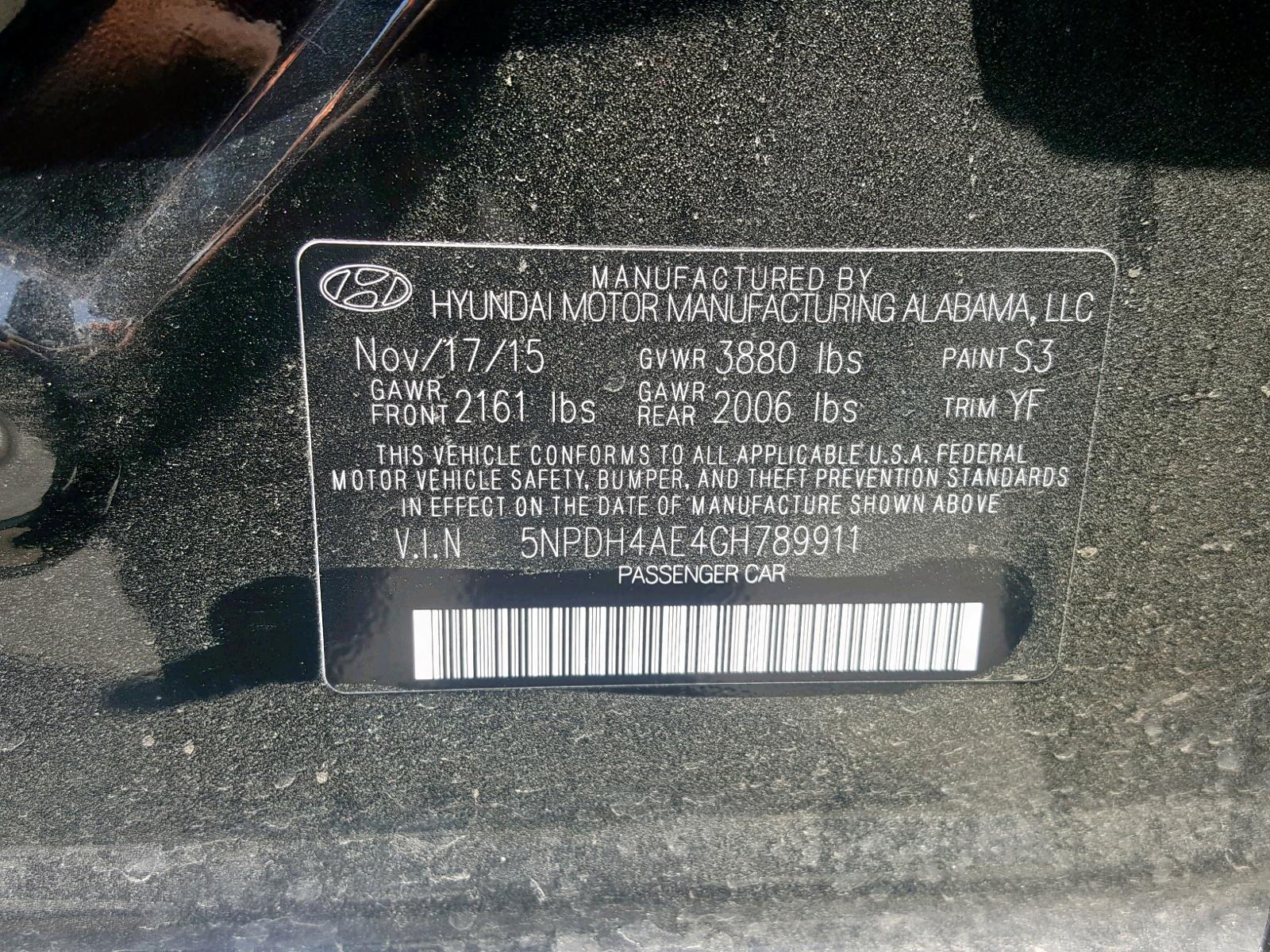 2016 HYUNDAI ELANTRA