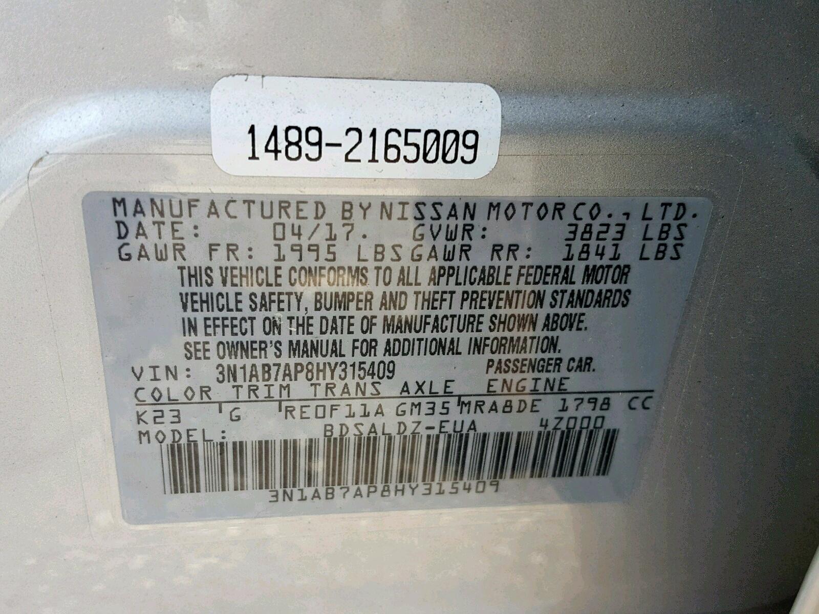 2017 NISSAN SENTRA