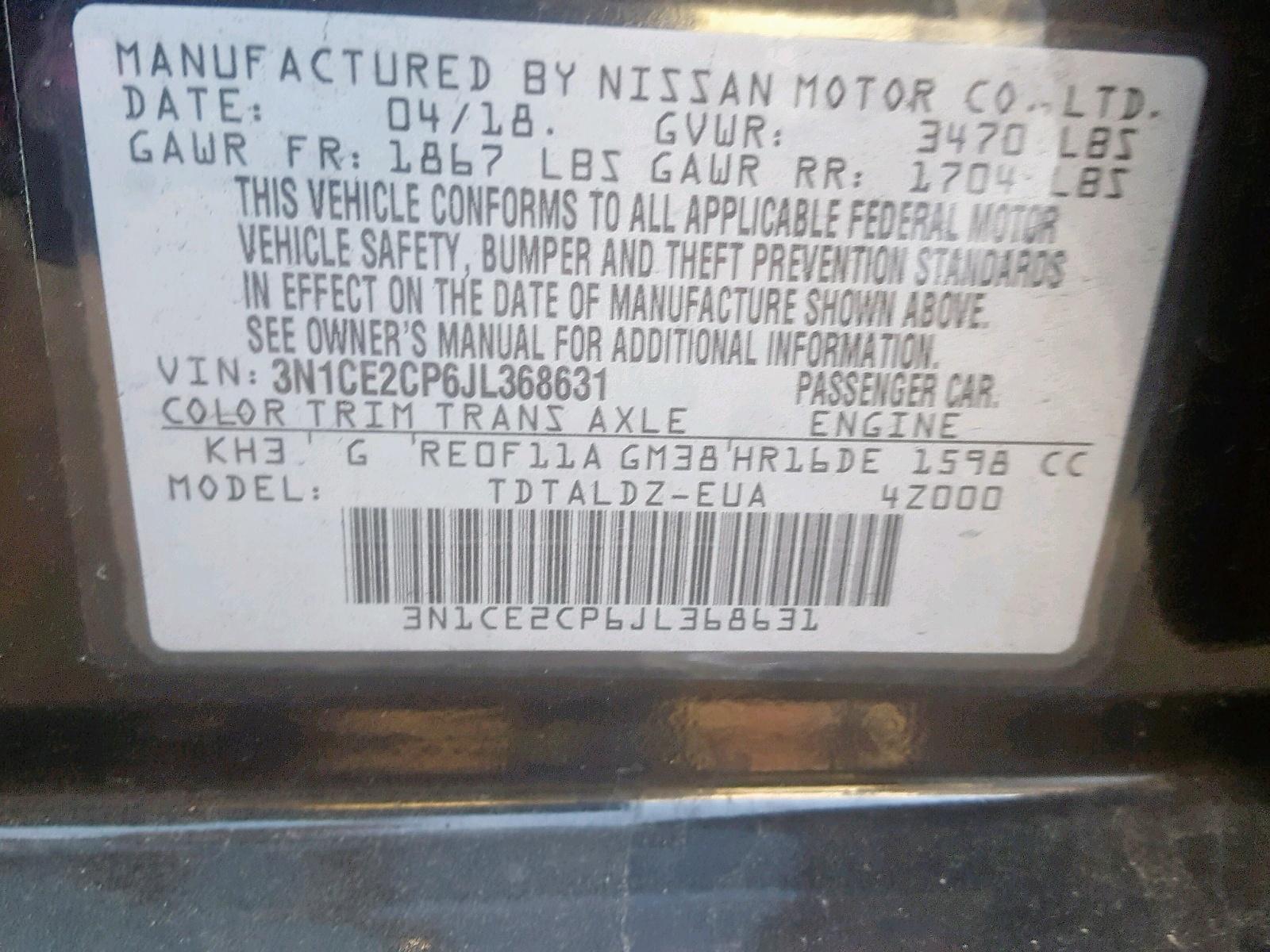 2018 NISSAN VERSA