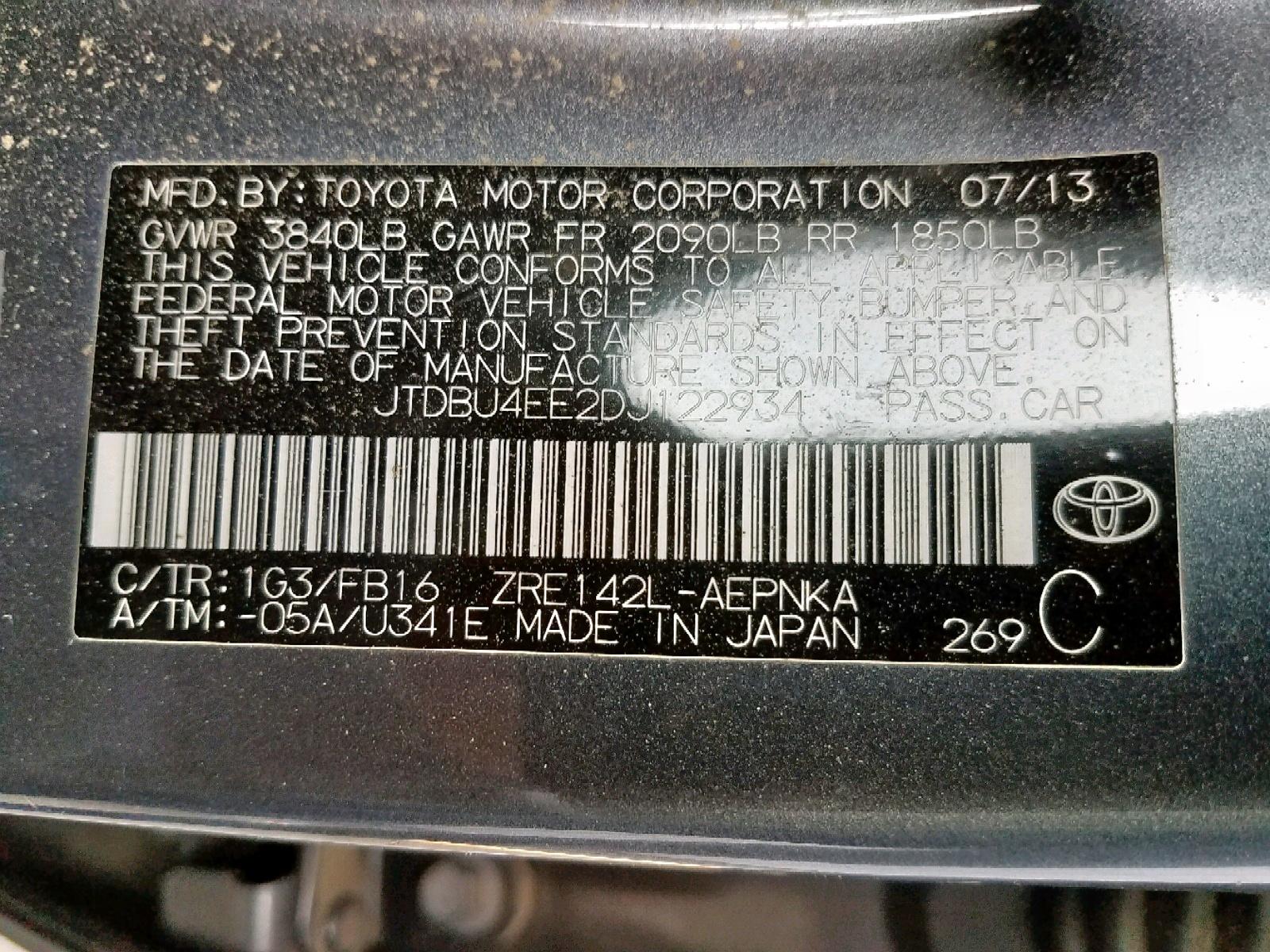 2013 TOYOTA COROLLA