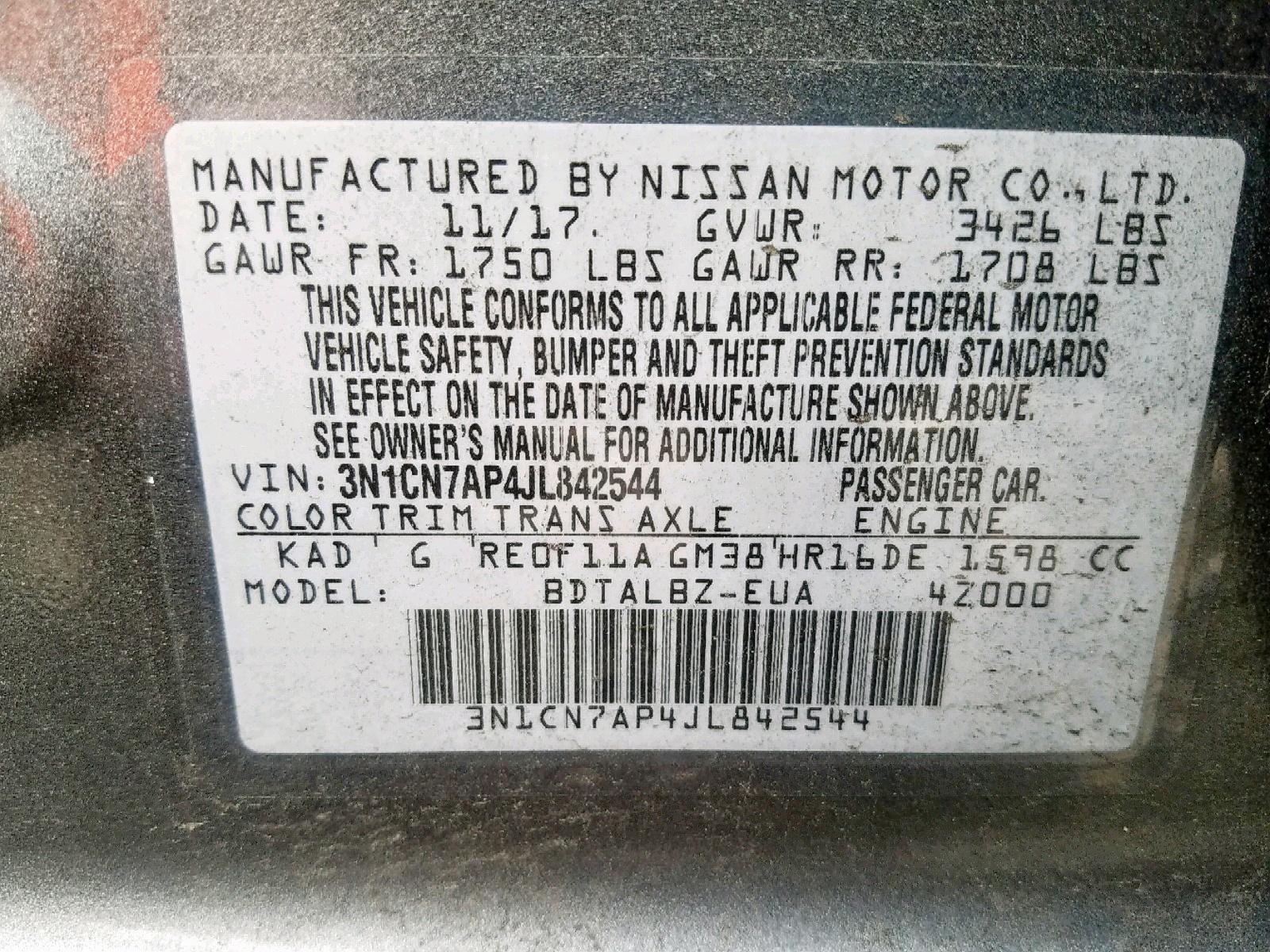 2018 NISSAN VERSA