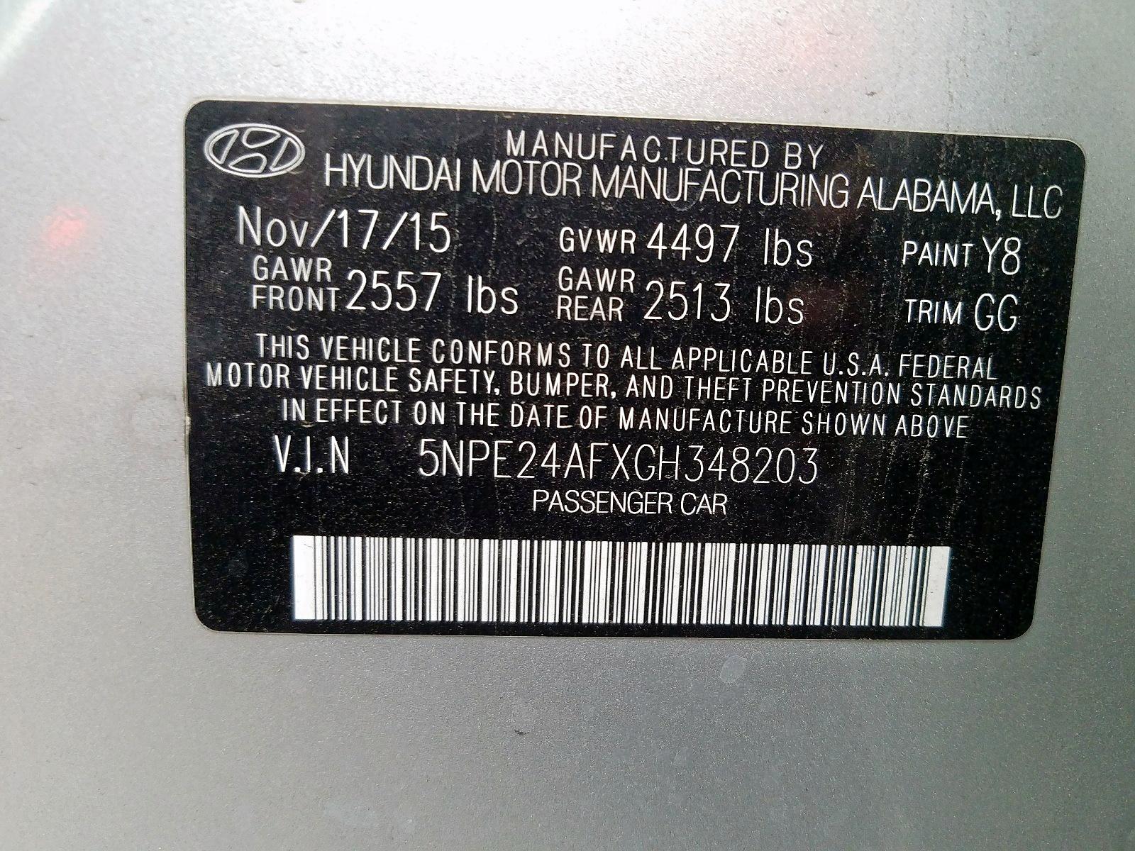 2016 HYUNDAI SONATA