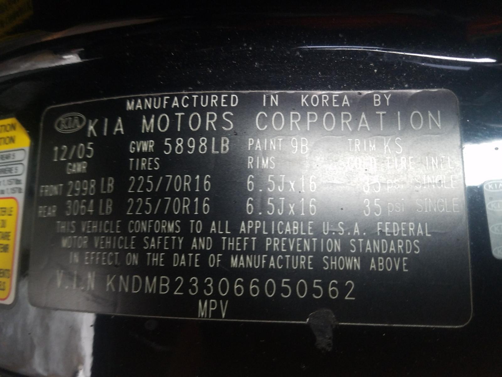 2006 KIA SEDONA