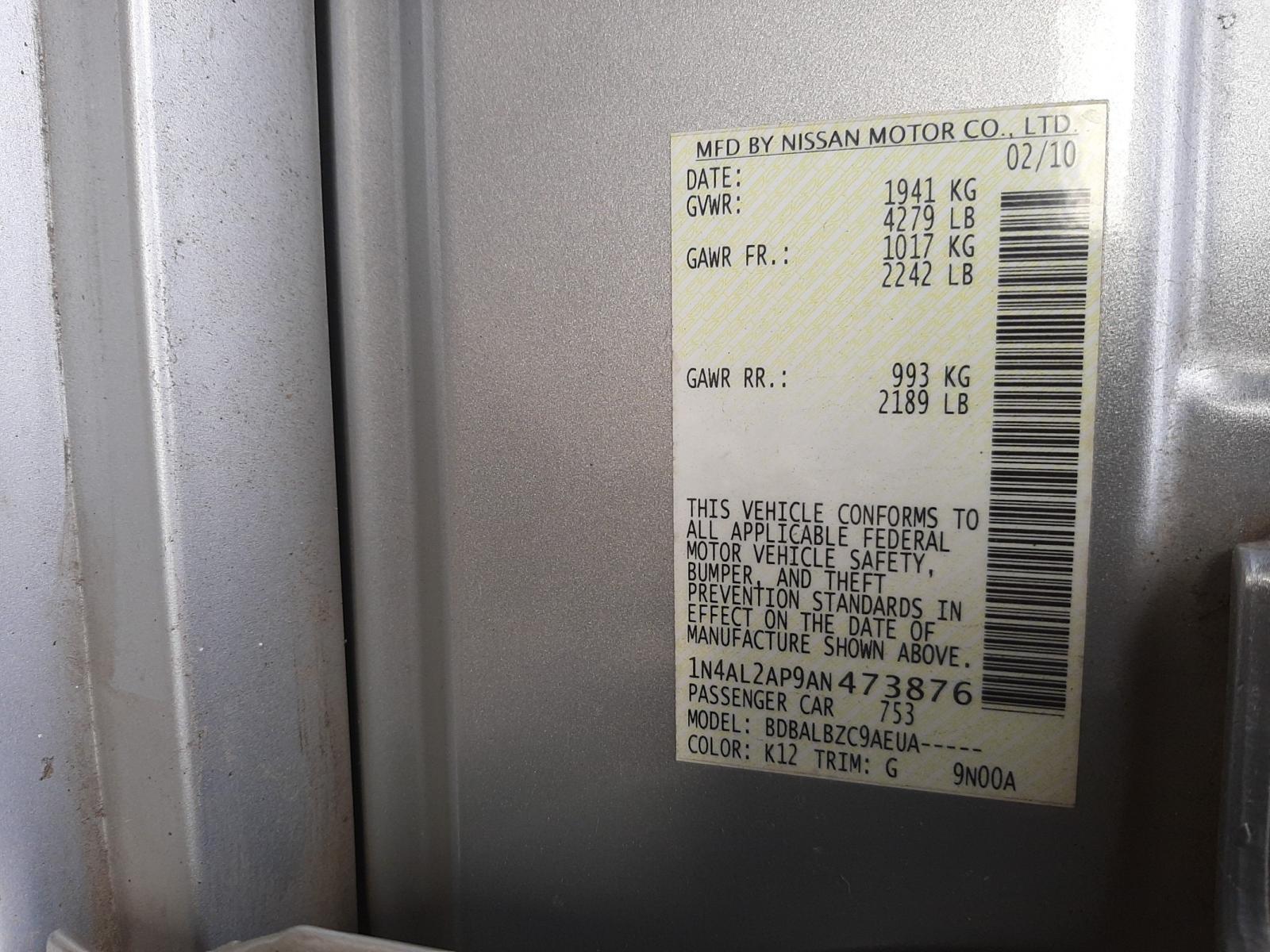 2010 NISSAN ALTIMA