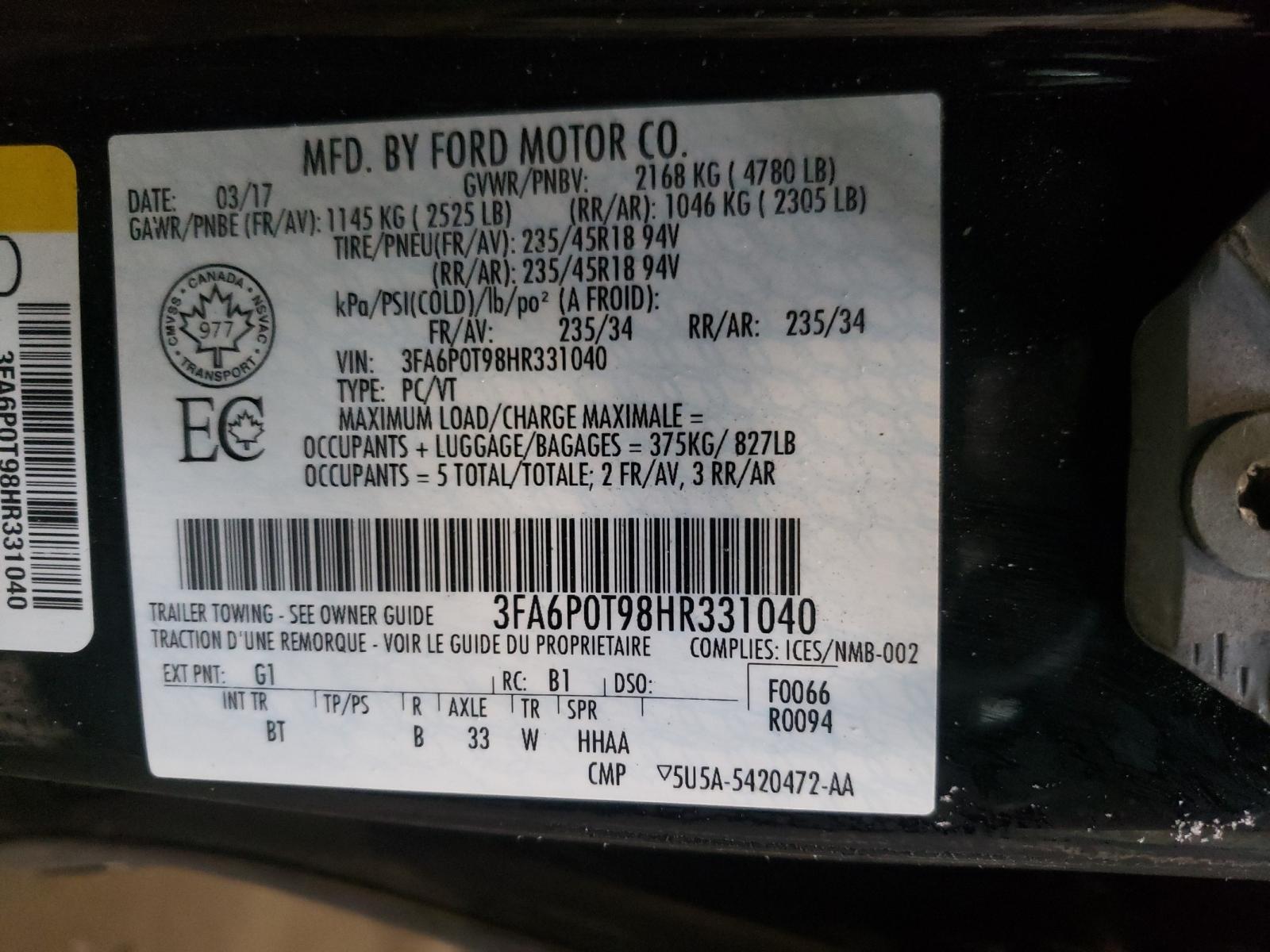 2017 FORD FUSION