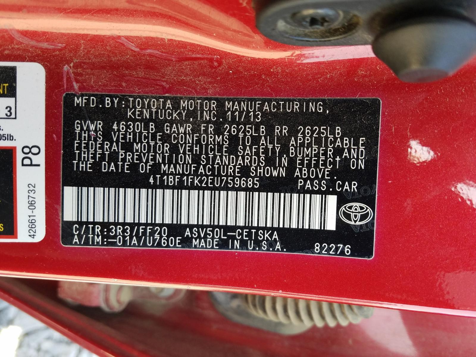2014 TOYOTA CAMRY