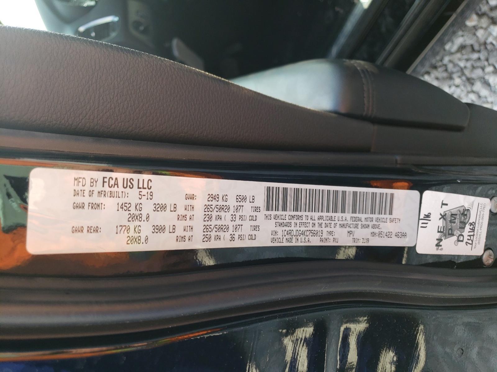 2019 DODGE DURANGO