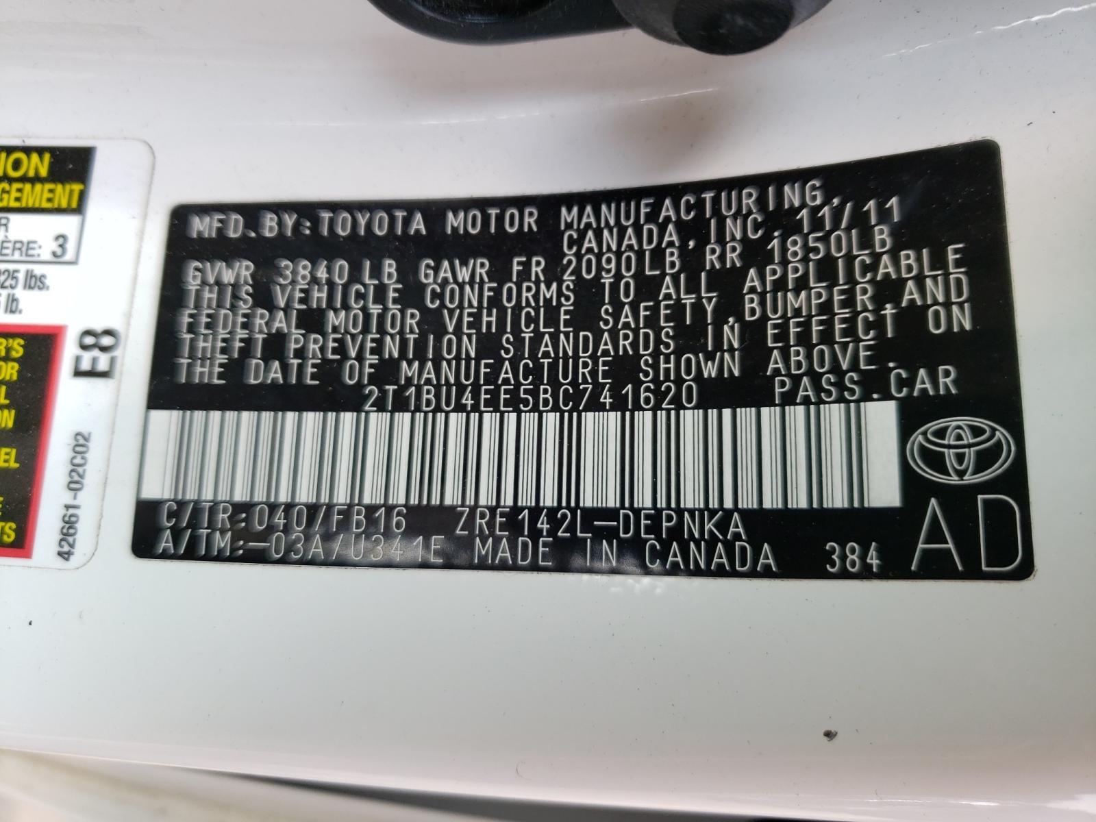 2011 TOYOTA COROLLA