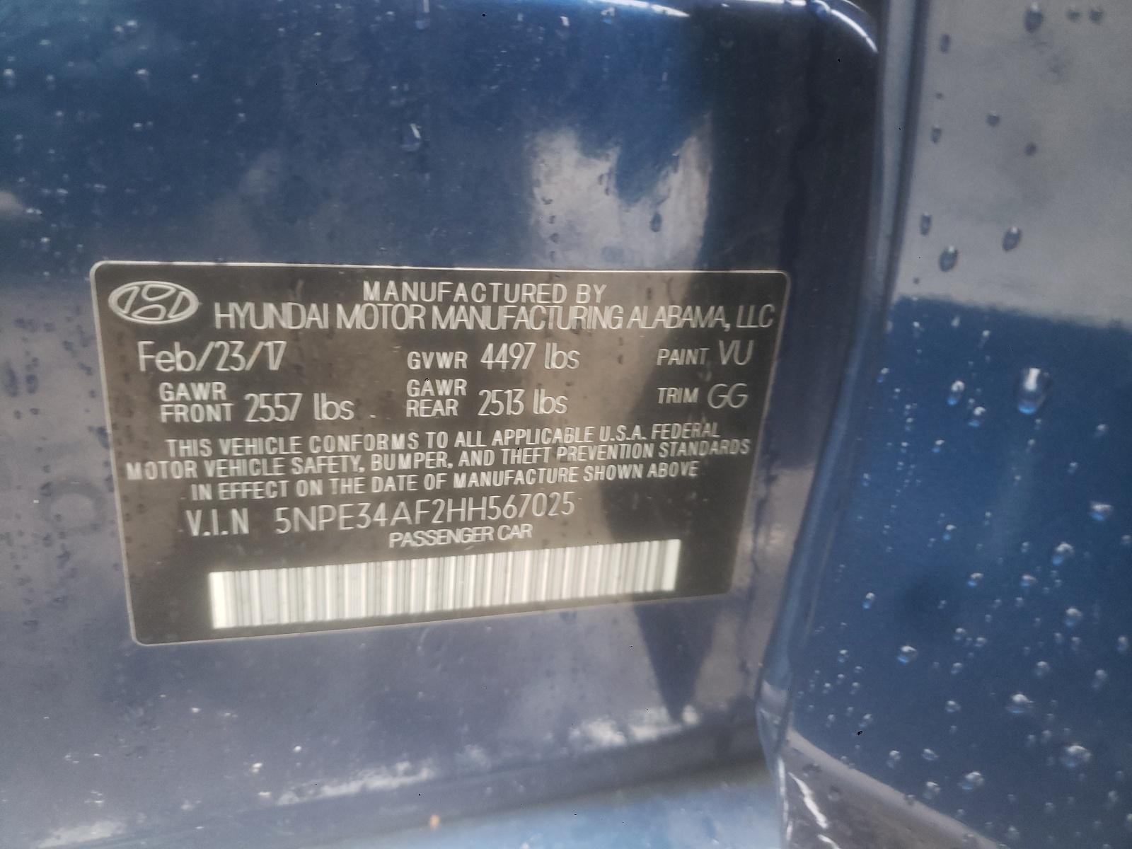 2017 HYUNDAI SONATA