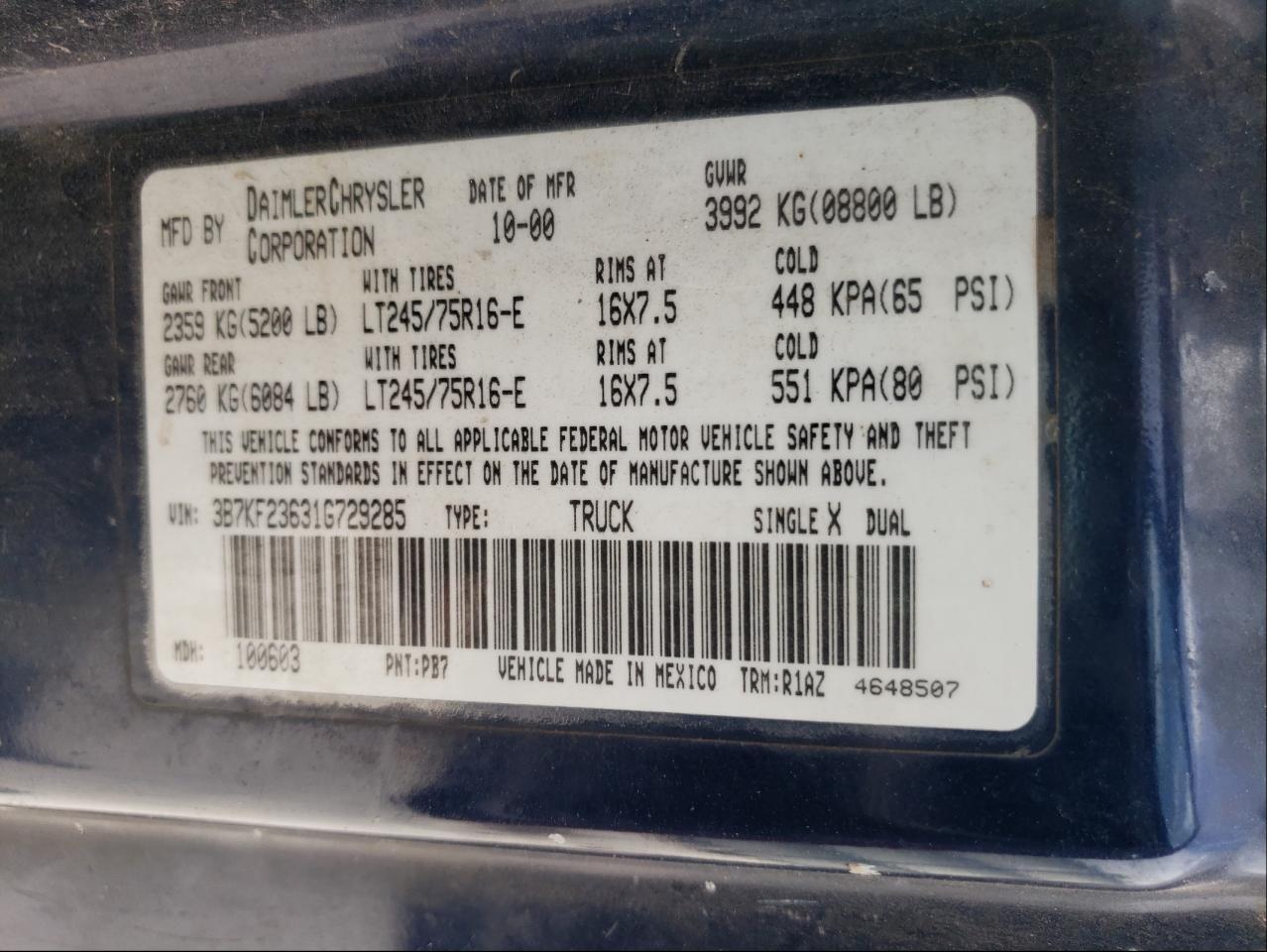 2001 DODGE Ram 2500