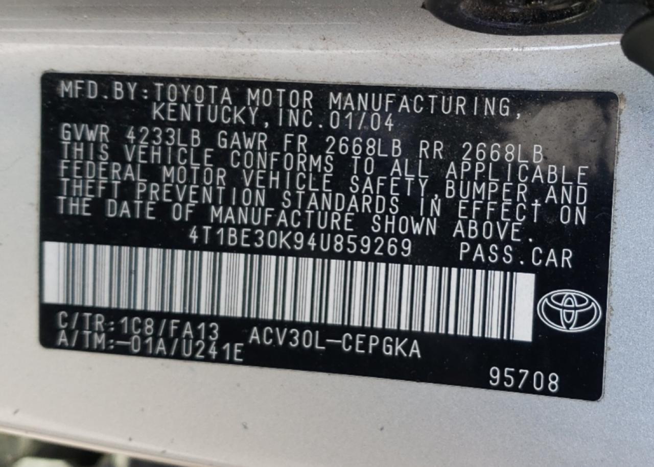2004 TOYOTA CAMRY