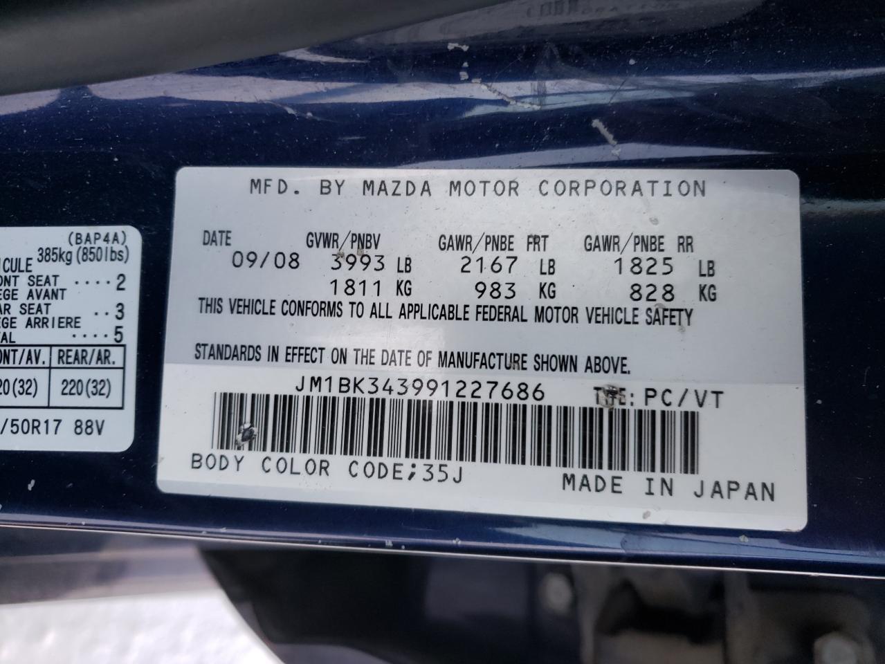 2009 MAZDA 3