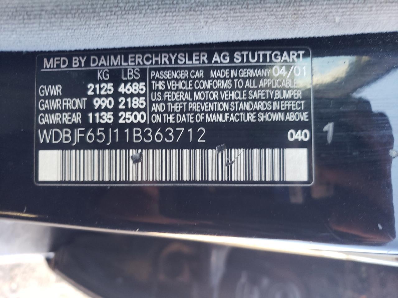 2001 MERCEDES-BENZ E-Class