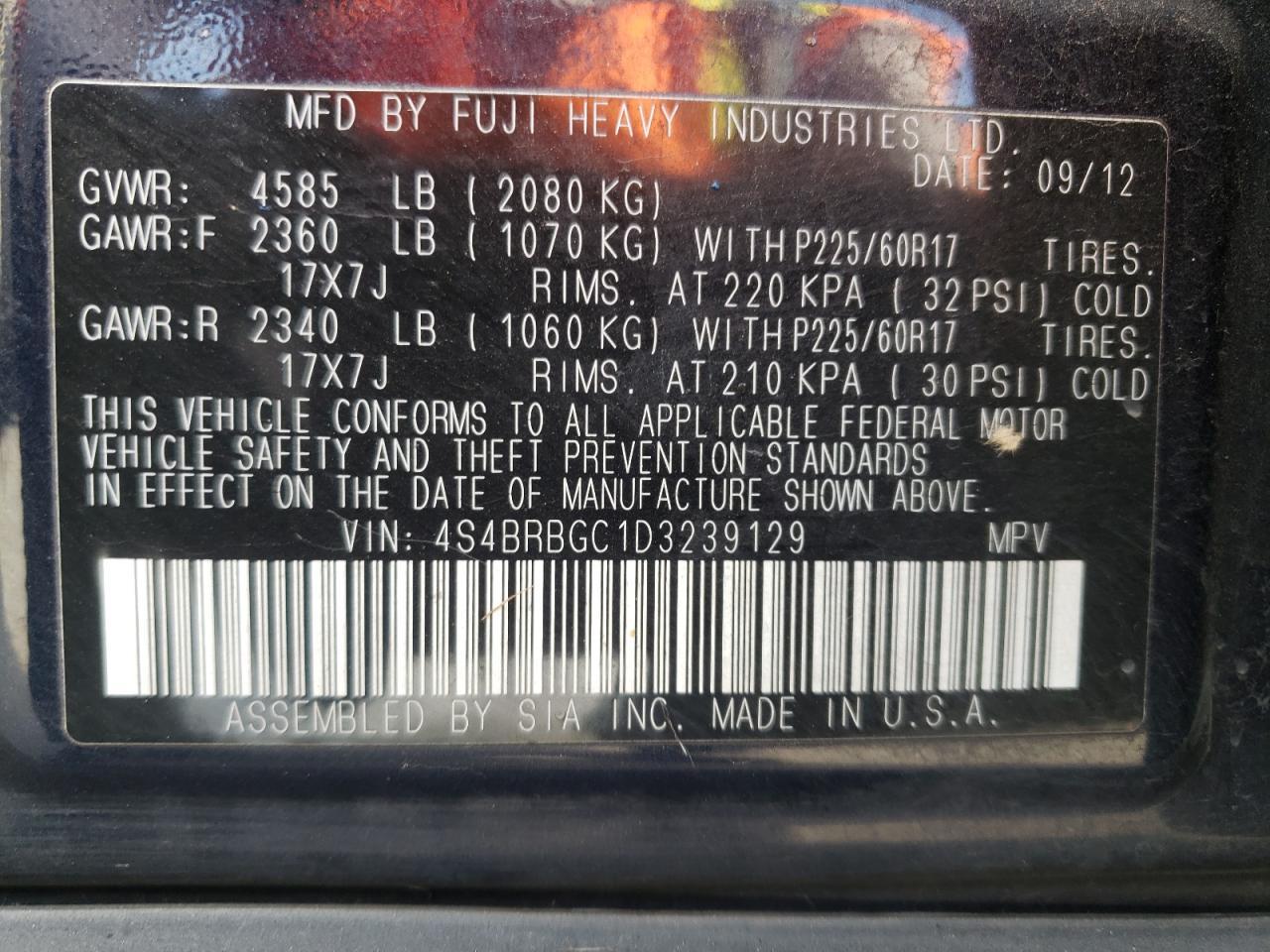 2013 SUBARU Outback