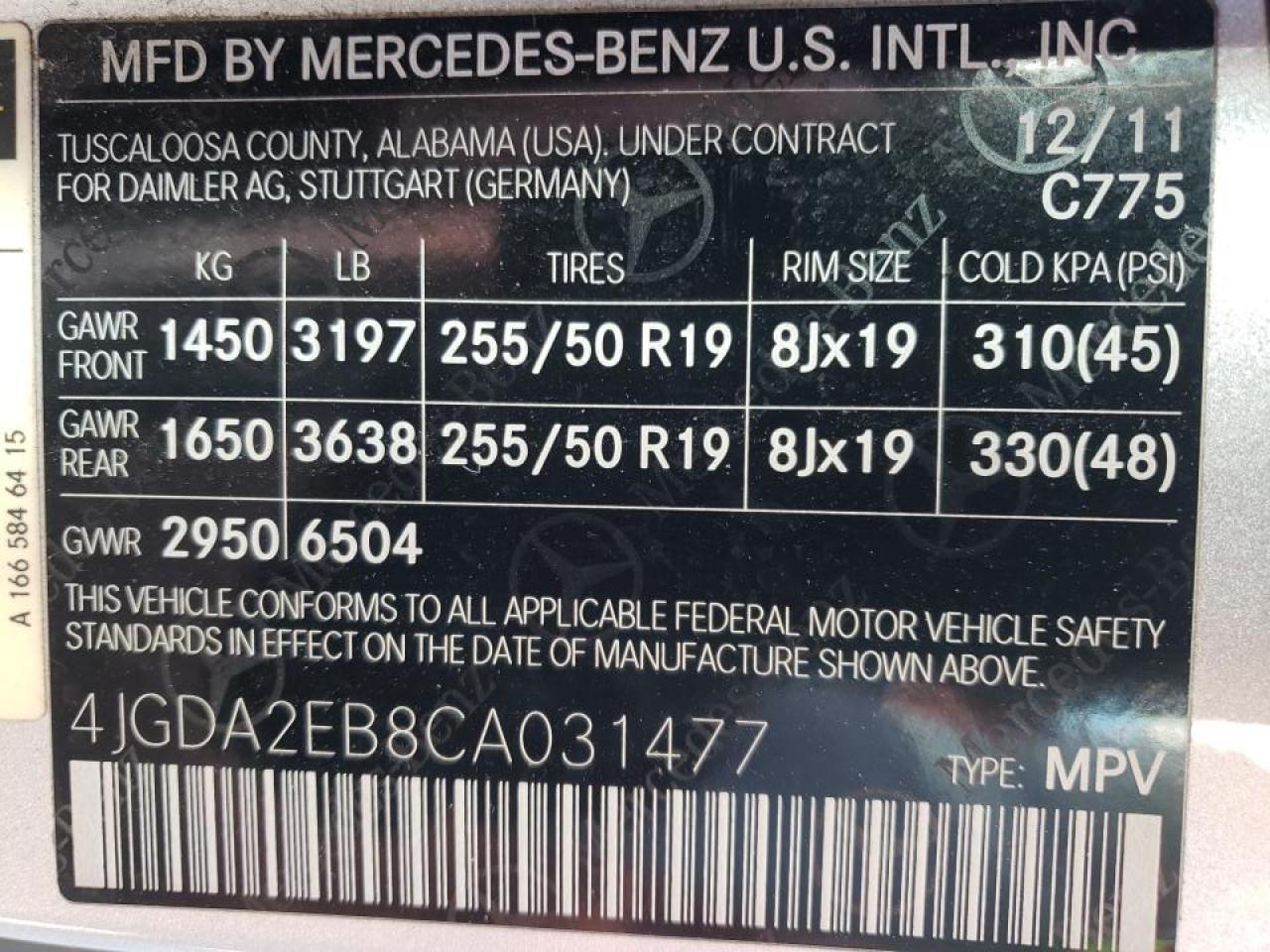 2012 MERCEDES-BENZ ML-Class