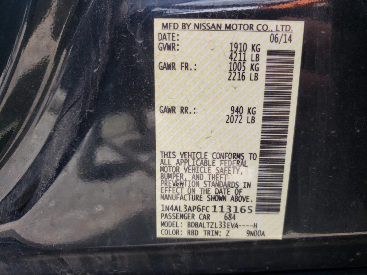 2015 NISSAN ALTIMA