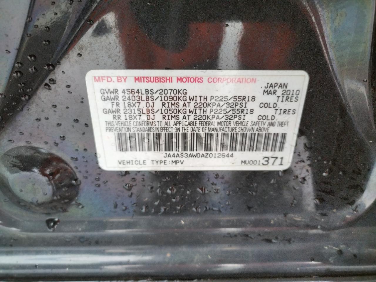 2010 MITSUBISHI outlander