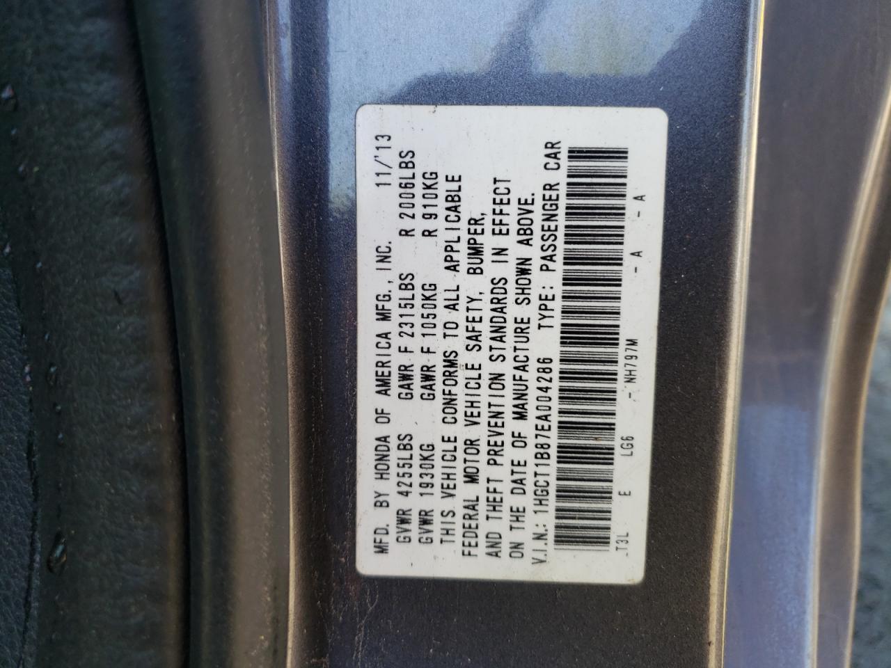 2014 HONDA ACCORD