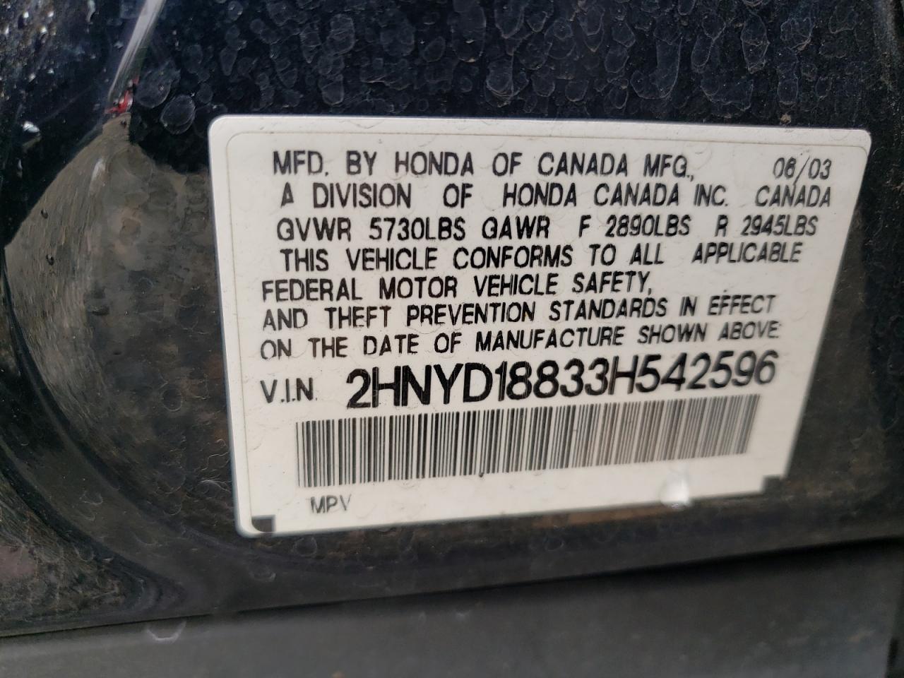2003 ACURA MDX