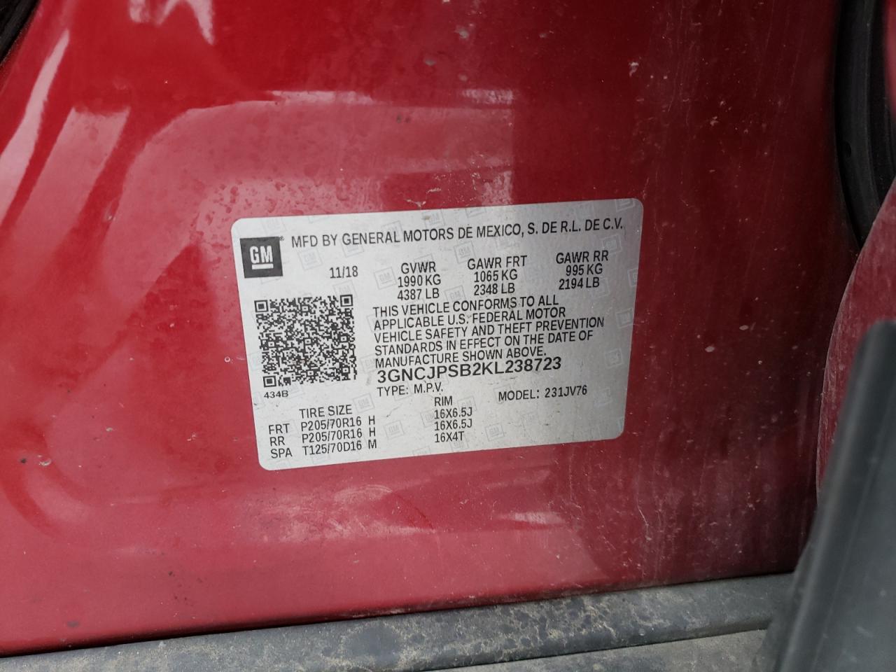 2019 CHEVROLET TRAX