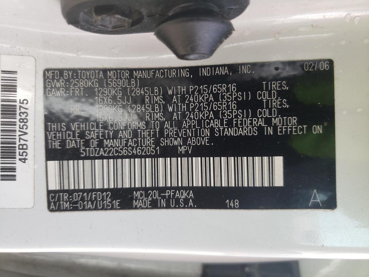 2006 TOYOTA SIENNA