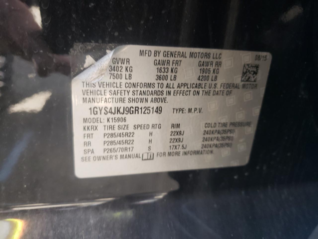 2016 CADILLAC ESCALADE