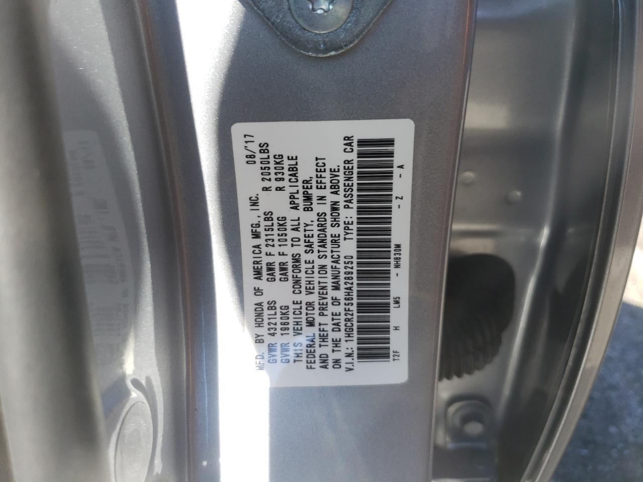 2017 HONDA ACCORD