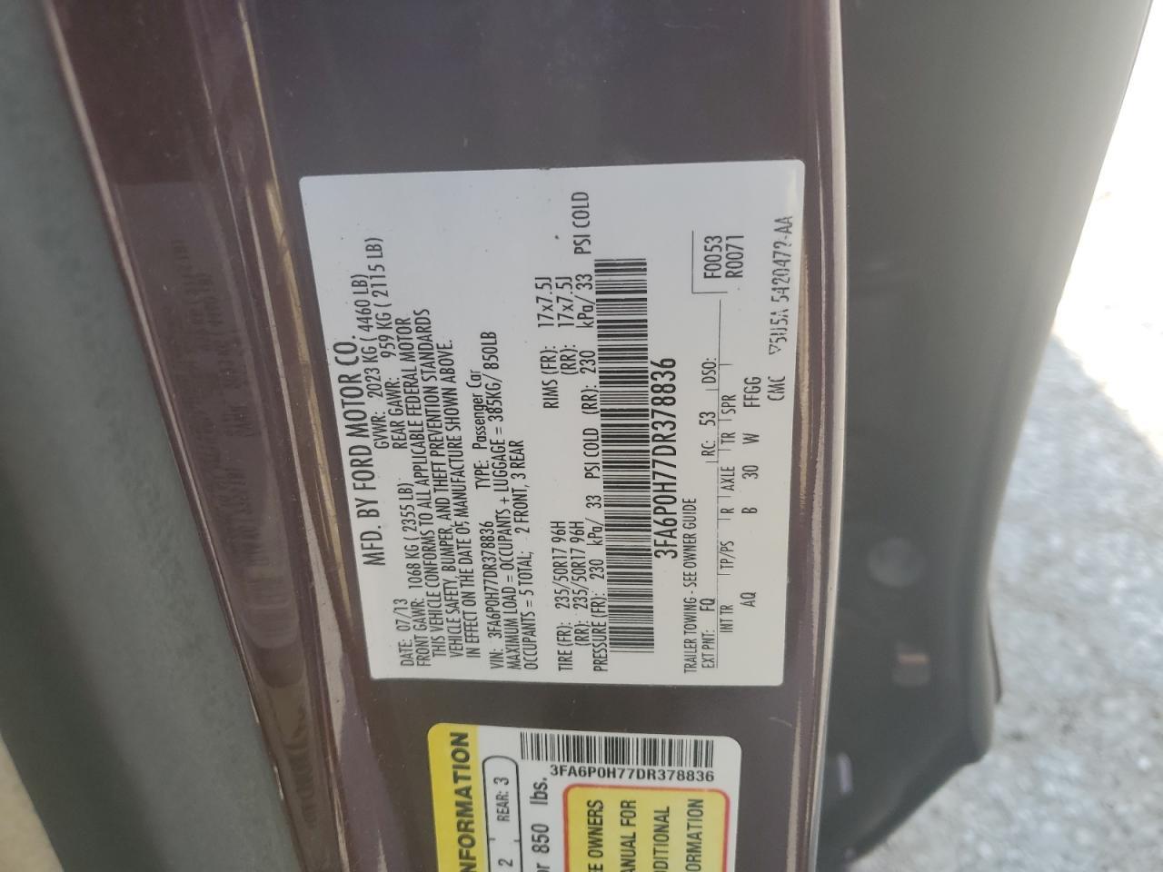 2013 FORD FUSION