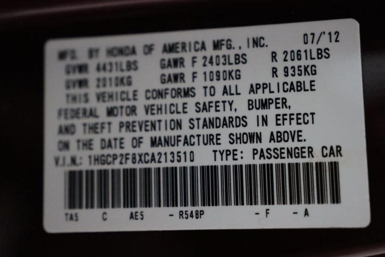 2012 HONDA ACCORD