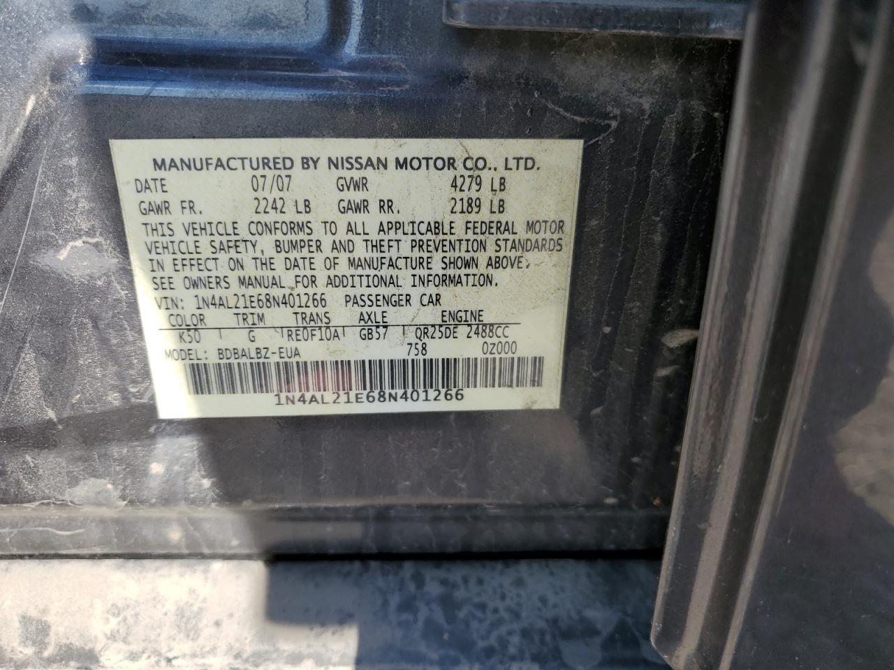 2008 NISSAN ALTIMA