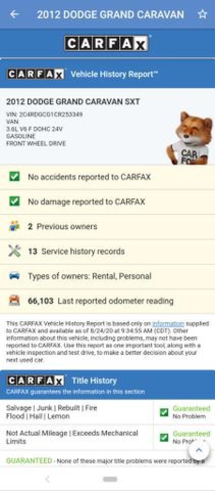 2012 DODGE GRAND CARAVAN